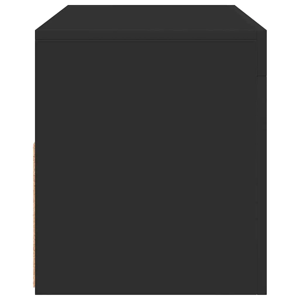TV Cabinet Black LED Lights Modern Entertainment Unit Storage Display Shelf 90 x 35 x 40 cm