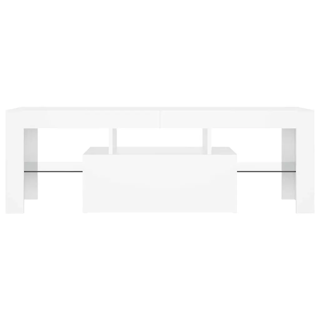 TV Cabinet Modern White RGB LED Lights Storage Unit 120 x 35 x 40 cm