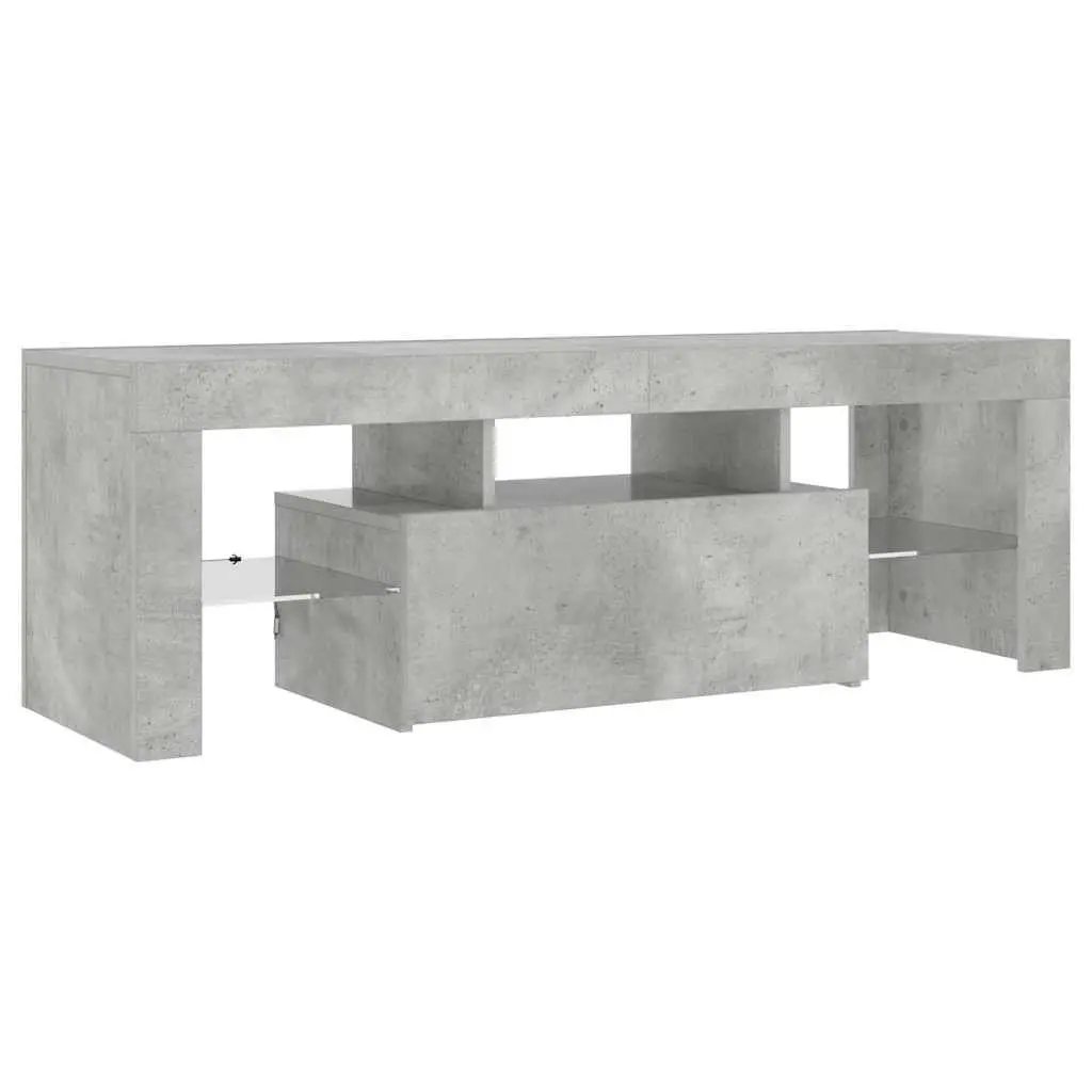 Grey Media Storage TV Cabinet with LED Lighting 120L x 35W x 40H cm