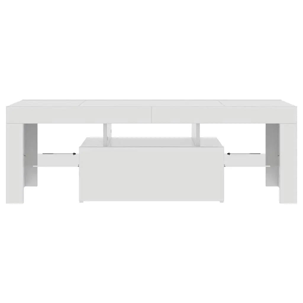 TV Cabinet High Gloss White RGB LED Lights Modern Media Stand Storage Unit 120 x 35 x 40 cm