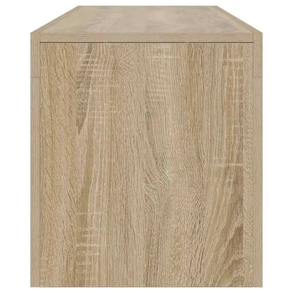 TV Cabinet with RGB LED Lights Brown Engineered Wood Media Stand Storage Unit