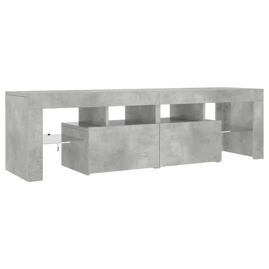 TV Cabinet Engineered Wood Concrete Grey 140x36.5x40cm with RGB LED Lights