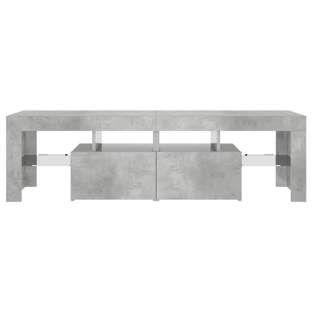 TV Cabinet Engineered Wood Concrete Grey 140x36.5x40cm with RGB LED Lights