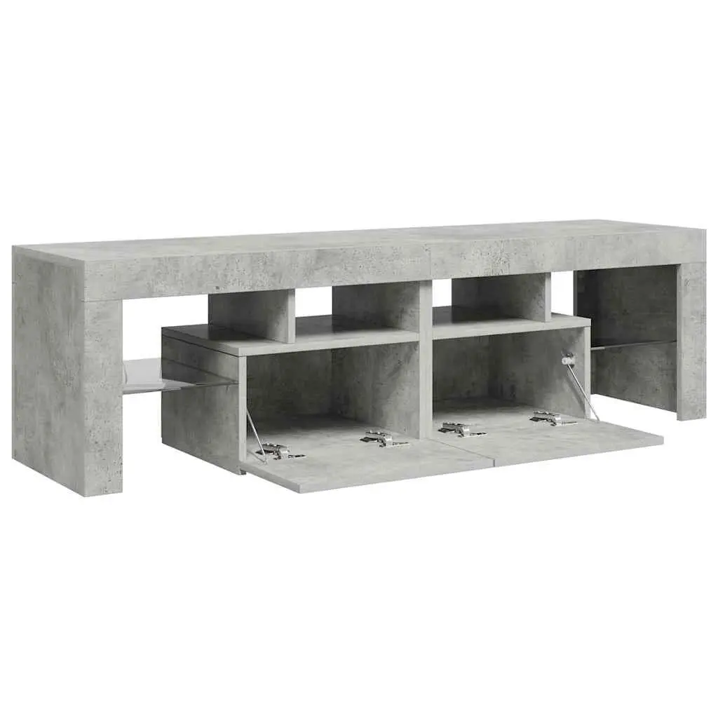 TV Cabinet Engineered Wood Concrete Grey 140x36.5x40cm with RGB LED Lights