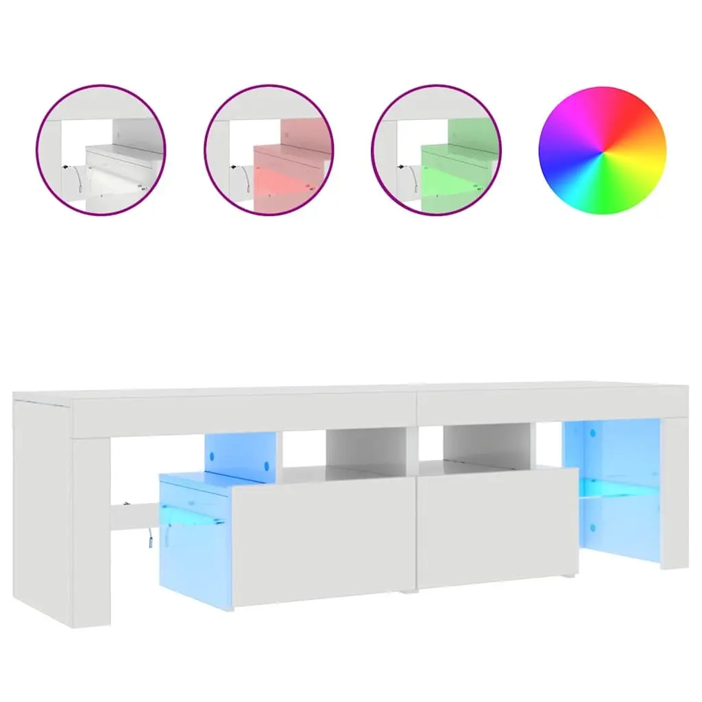 TV Cabinet with Storage and LED Lighting