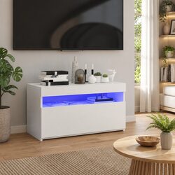 Functional White LED TV Cabinet for Home Use