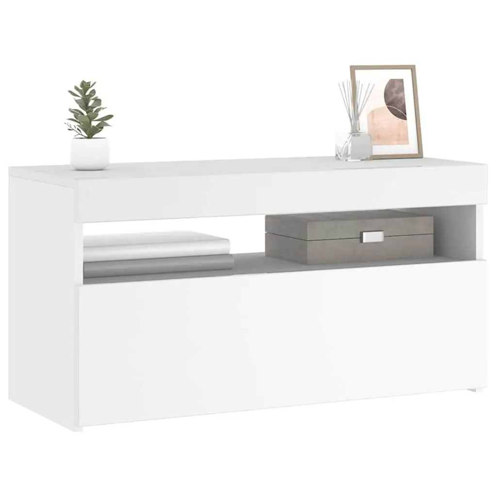 White LED TV Cabinet for Home Use