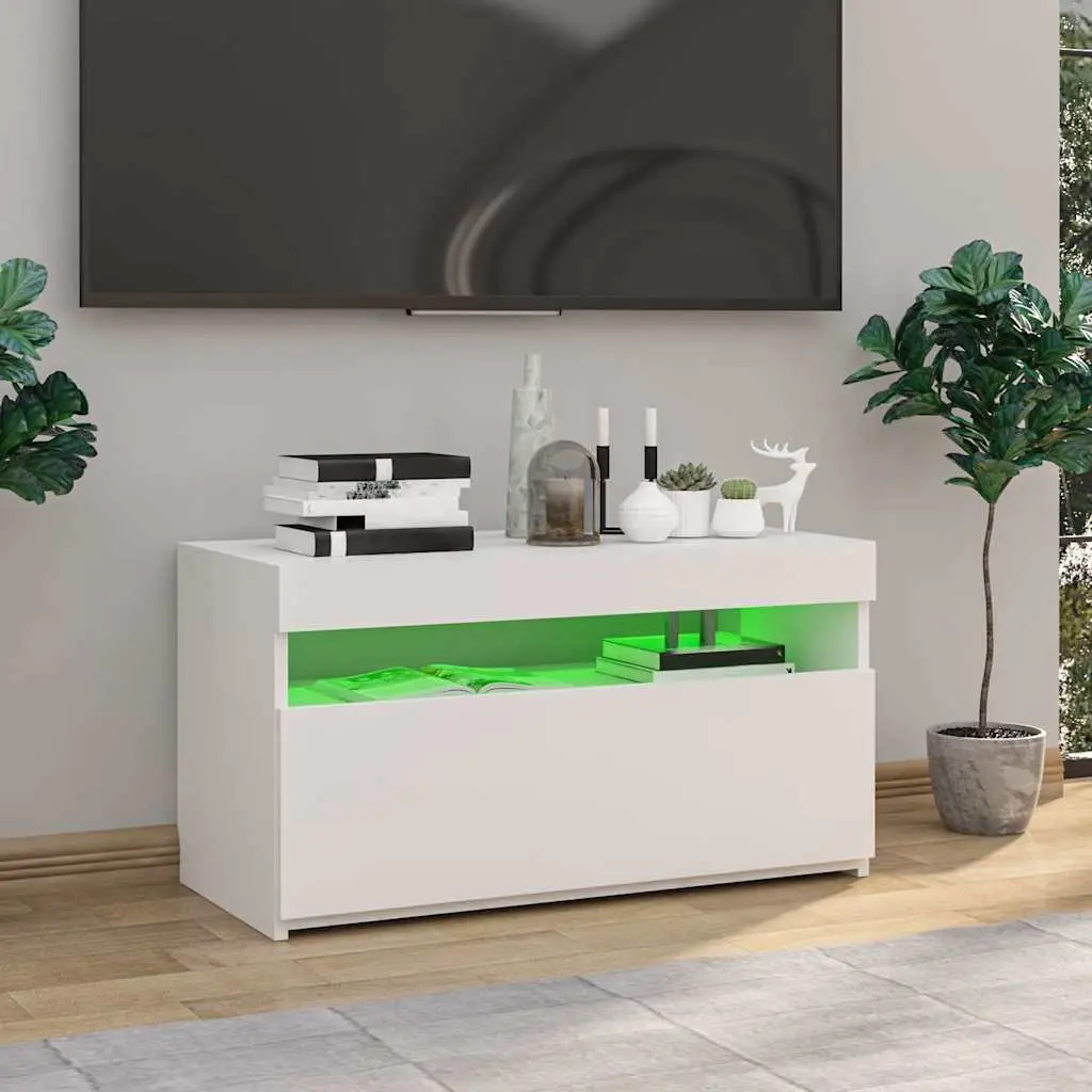 White LED TV Cabinet for Home Use
