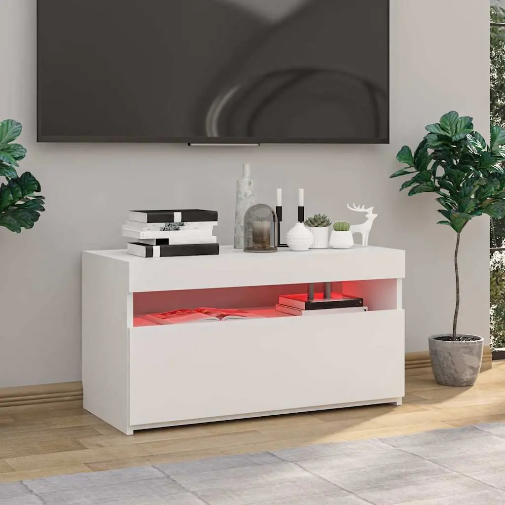White LED TV Cabinet for Home Use