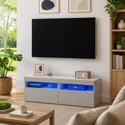 Practical TV Cabinet with RGB LED Lights for Home Use