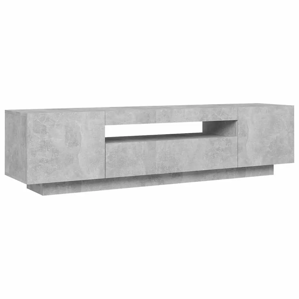 Grey TV Cabinet with RGB LED Lights for Home Use