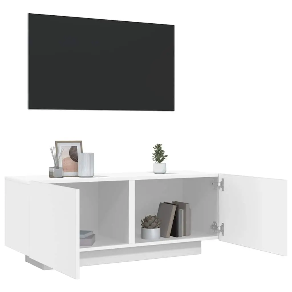 TV Cabinet Engineered Wood 100x35x40 cm White Media Unit Storage Organiser