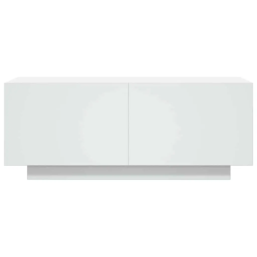 TV Cabinet Engineered Wood 100x35x40 cm White Media Unit Storage Organiser