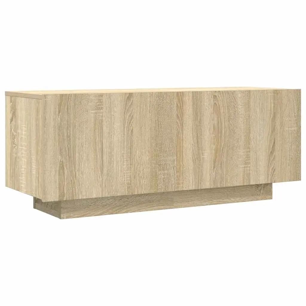 TV Cabinet Unit Engineered Wood 100cm Brown Sonoma Oak Media Storage Furniture