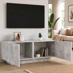 Versatile Concrete Grey TV Cabinet for Home Use