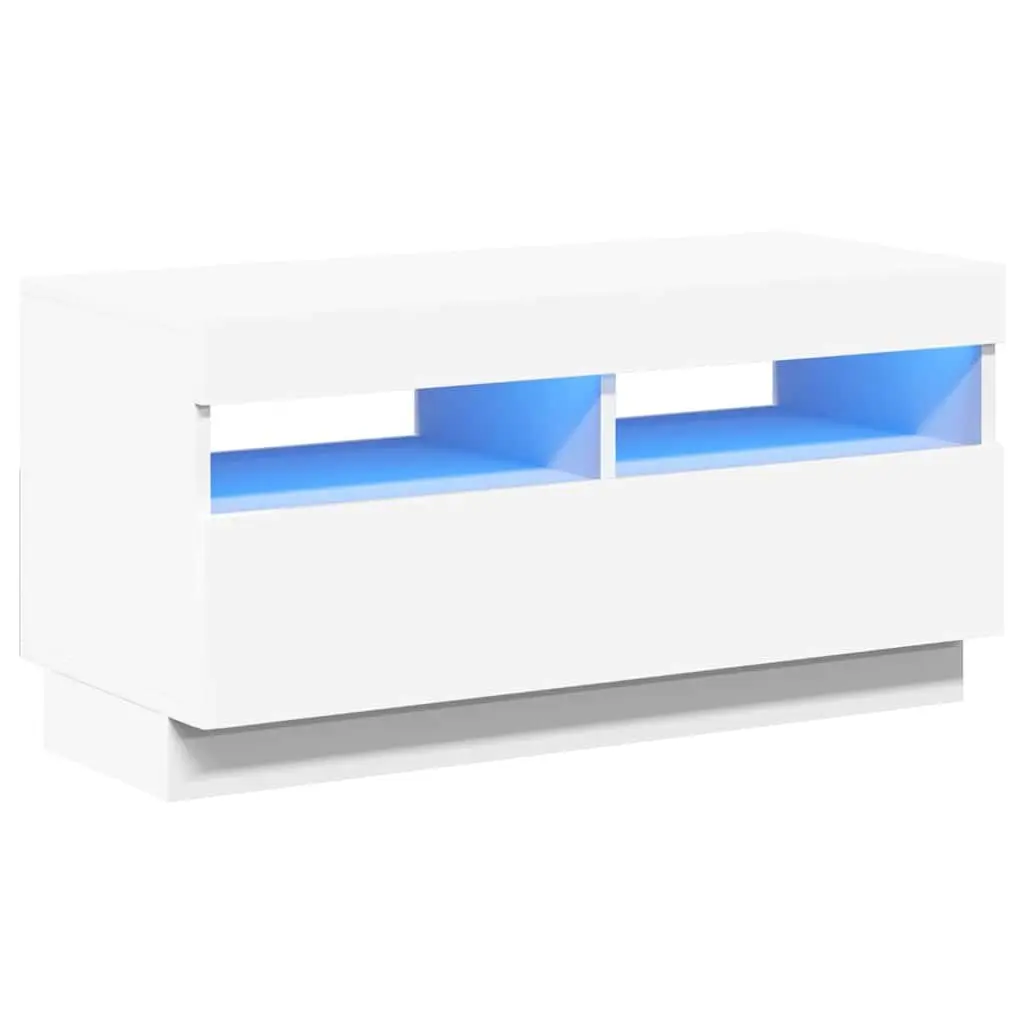 White TV Cabinet with RGB Lighting 80x35x40cm