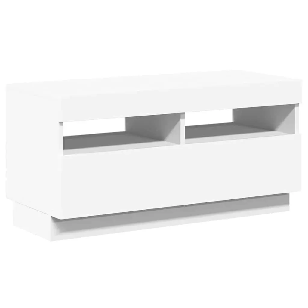 White TV Cabinet with RGB Lighting 80x35x40cm
