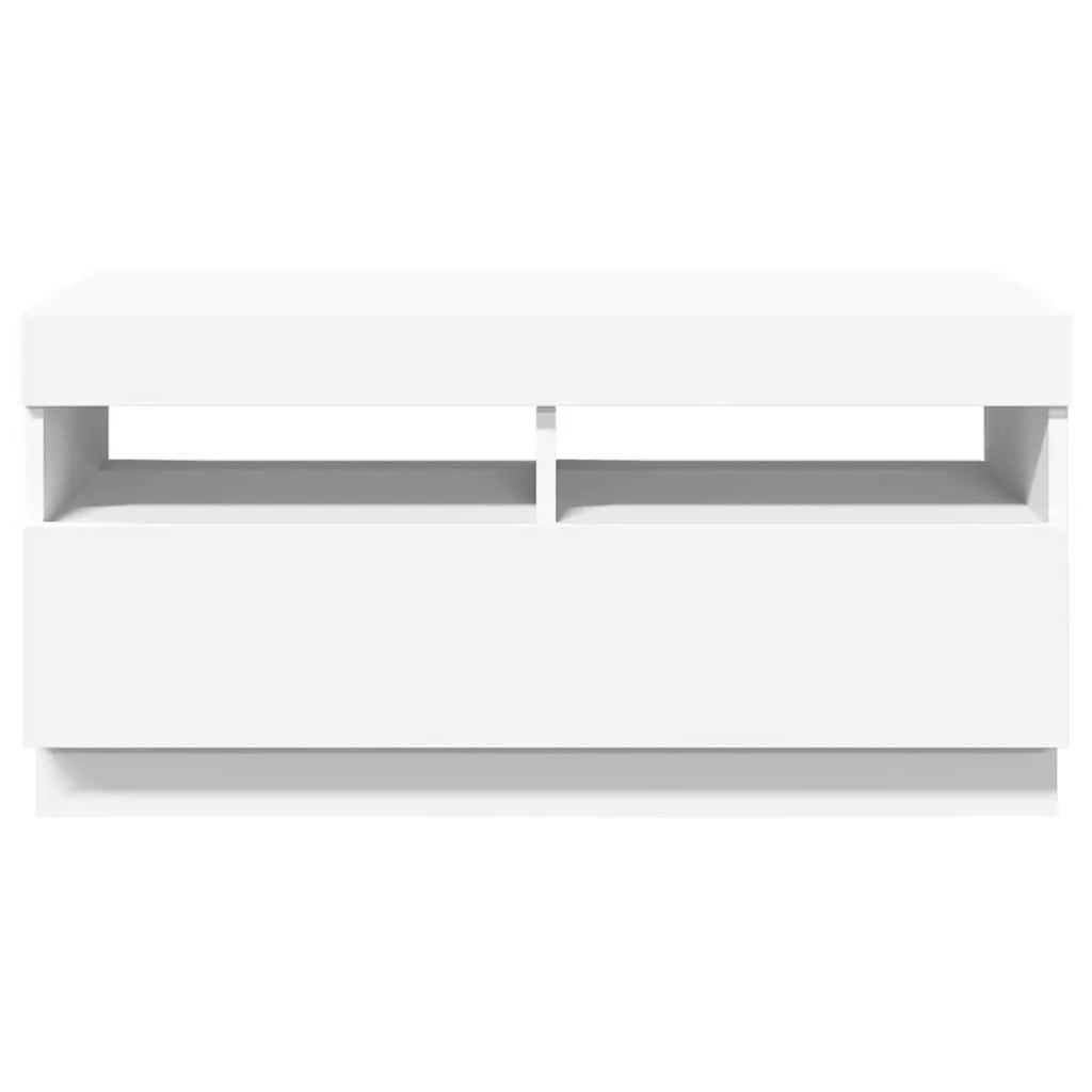 White TV Cabinet with RGB Lighting 80x35x40cm