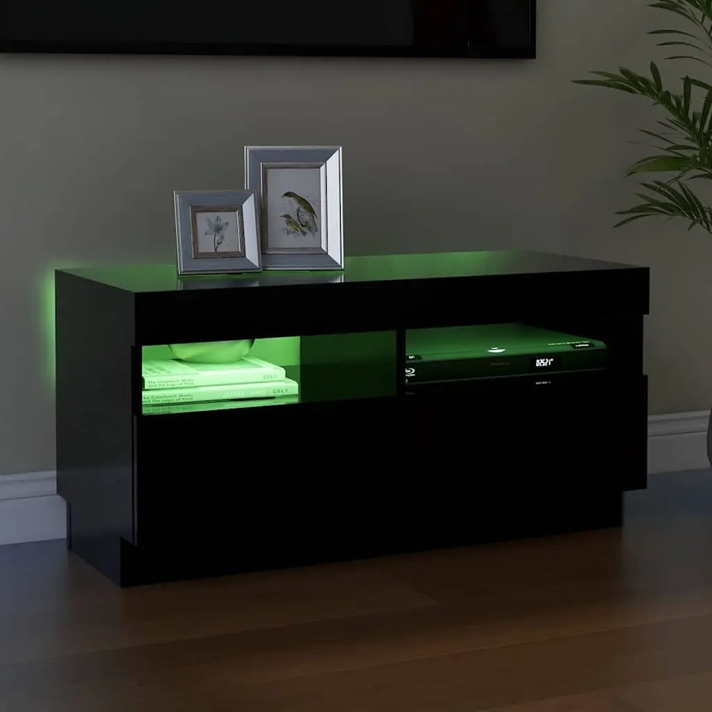 TV Cabinet with Adjustable LED Lights 80x35x40cm