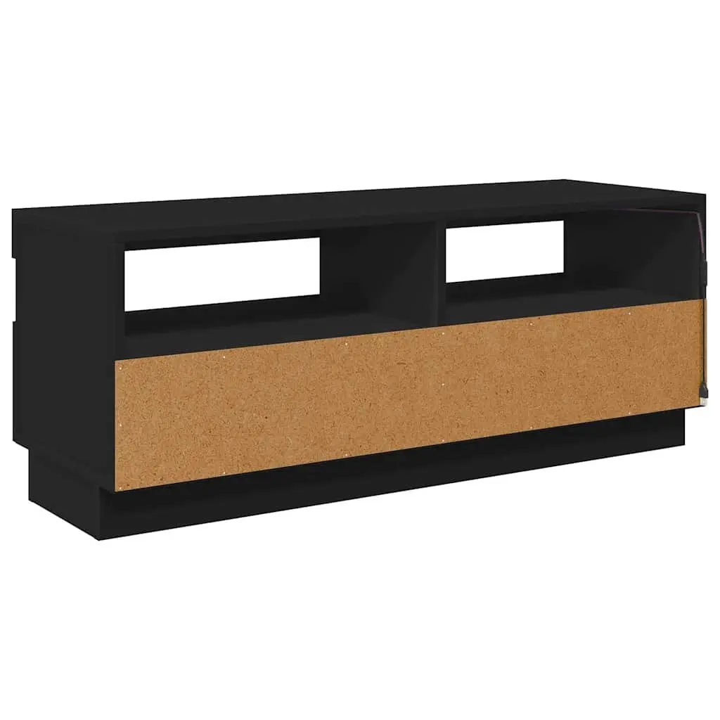RGB LED Lights TV Cabinet Black Storage Unit Media Entertainment 100x35x40cm