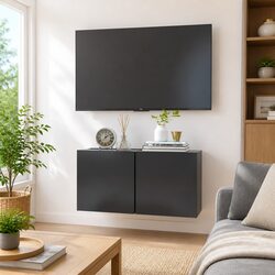 Functional Grey Wall-Mounted TV Cabinet for Everyday Use