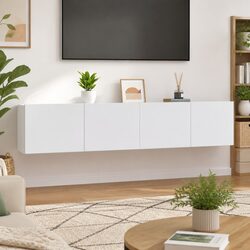 Practical Storage Solution with White Wall-Mounted Cabinets