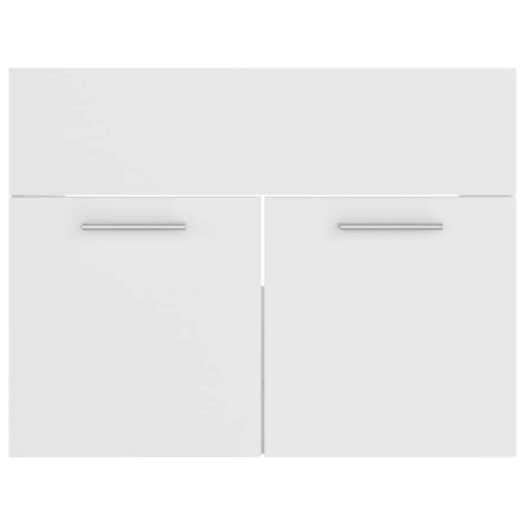 Bathroom Furniture Set Engineered Wood 2 Piece White Cabinet Mirror Storage