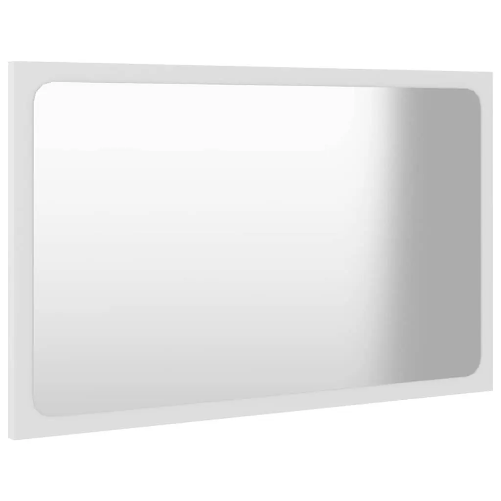 Bathroom Furniture Set Engineered Wood 2 Piece White Cabinet Mirror Storage
