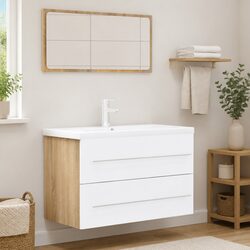 Bathroom Furniture Set with Mirror and Drawer