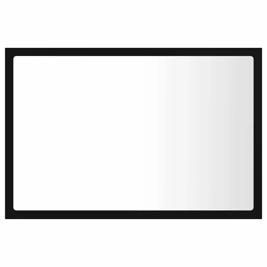 LED Bathroom Mirror Engineered Wood and Acrylic 60x8.5x37 cm Black