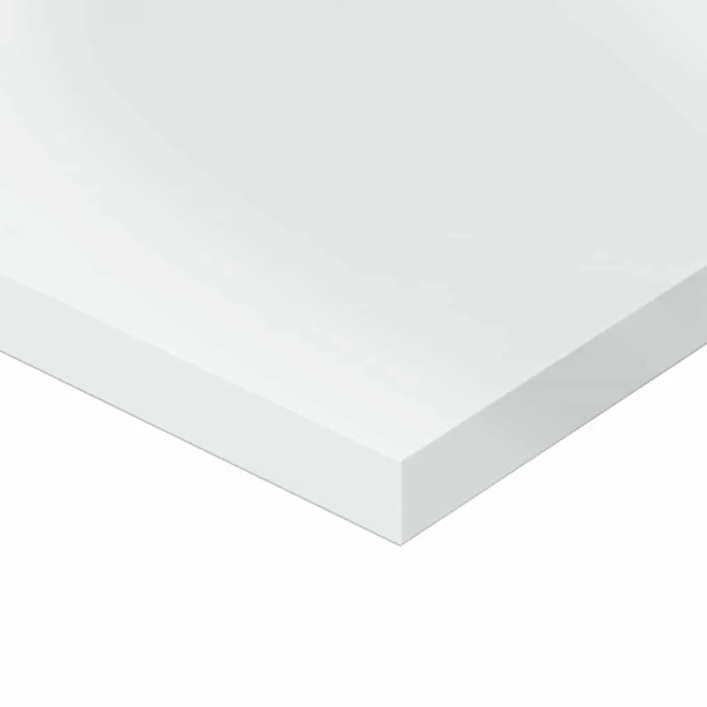 Bookshelf Boards Engineered Wood 40x20x1.5cm High Gloss White Storage 4 Piece