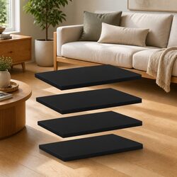 Bookshelf Boards 4 pcs Black 40x30x1.5 cm Engineered Wood Shelves Storage