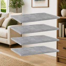 4 Grey Engineered Wood Bookshelf Boards for Home Use