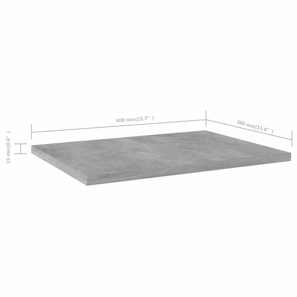 Bookshelf Boards Engineered Wood 40x30x1.5 cm Grey 4 pcs