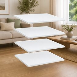 Floating Shelf Boards 4 Pack White Wall Mounted Storage Shelving Solution