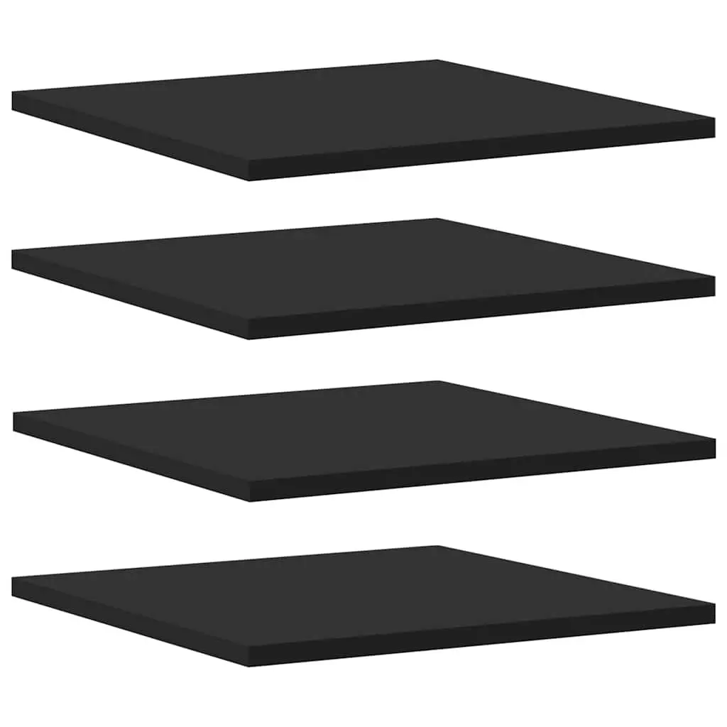 Bookshelf Boards 4 Pieces Black Floating Shelves Storage Solution Engineered