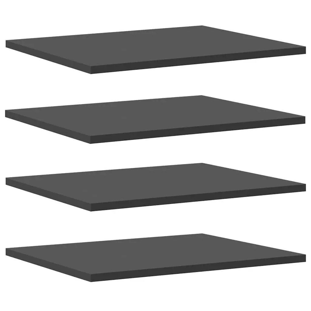 Bookshelf Boards Engineered Wood 40 x 50 x 1.5 cm Grey 4 Pieces Floating Shelves Storage Organization Wall