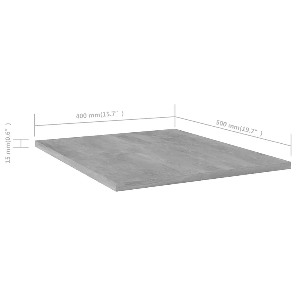 Floating Shelf Boards Engineered Wood 40 x 50 x 1.5 cm Grey 4 Pieces