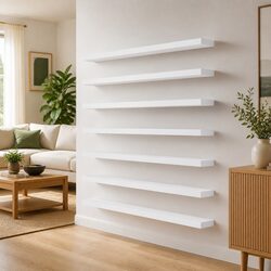 Versatile White Bookshelf Boards for Home Organization