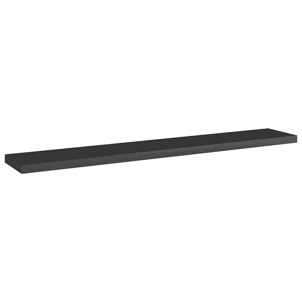 Bookshelf Boards Engineered Wood 60x10x1.5 cm High Gloss Black
