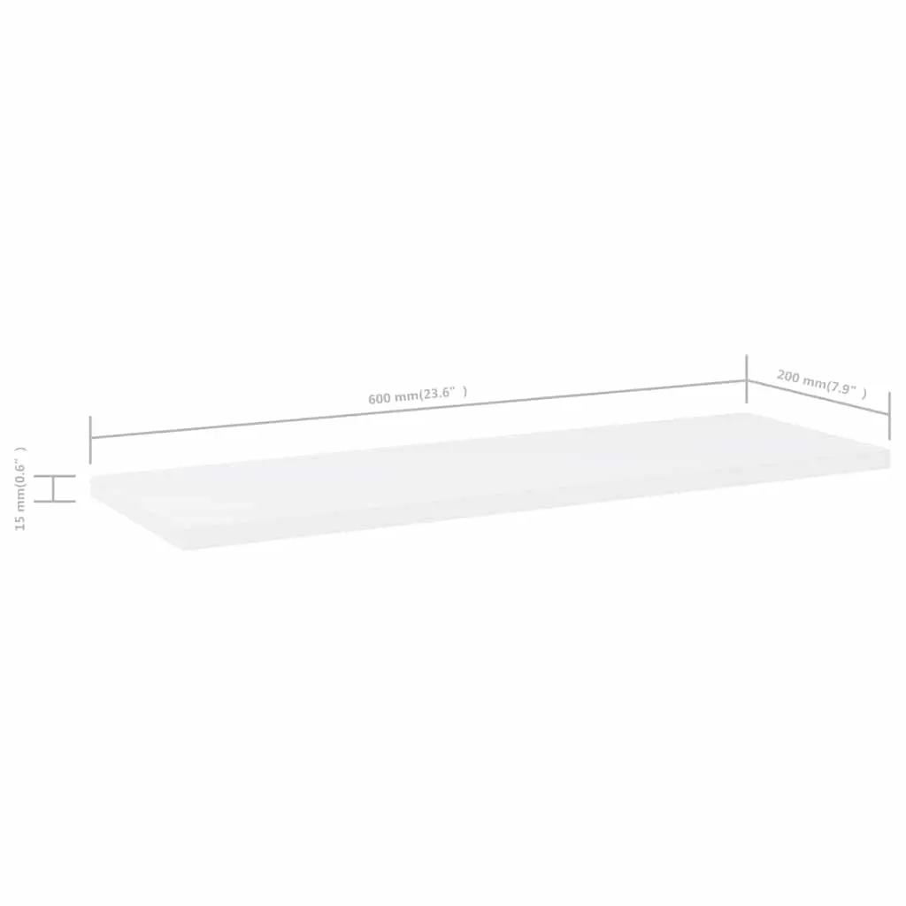 Bookshelf Boards 4 pcs White 60x20x1.5 cm Engineered Wood Storage Shelves