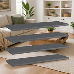 Bookshelf Boards 4 pcs Grey 60x20x1.5 cm Engineered Wood Wall Shelves Storage