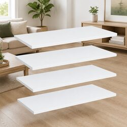 Versatile White Bookshelf Boards - 4 pcs for Your Home