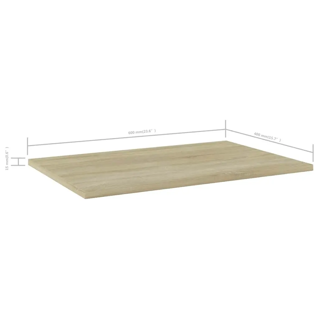 Bookshelf Boards Engineered Wood 60 x 40 x 1.5 cm Brown 8 Piece