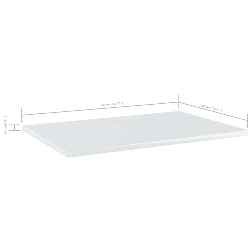 Floating Shelf Boards Engineered Wood 60 x 40 x 1.5 cm White 4 Piece Set