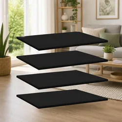 Practical Black Floating Bookshelf Boards for Any Room - 4 Pack