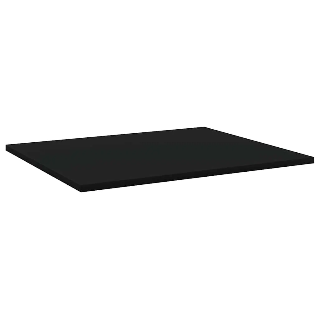 Black Wall-Mounted Bookshelf Boards Engineered Wood 60x50x15cm 4 Piece Storage Shelves