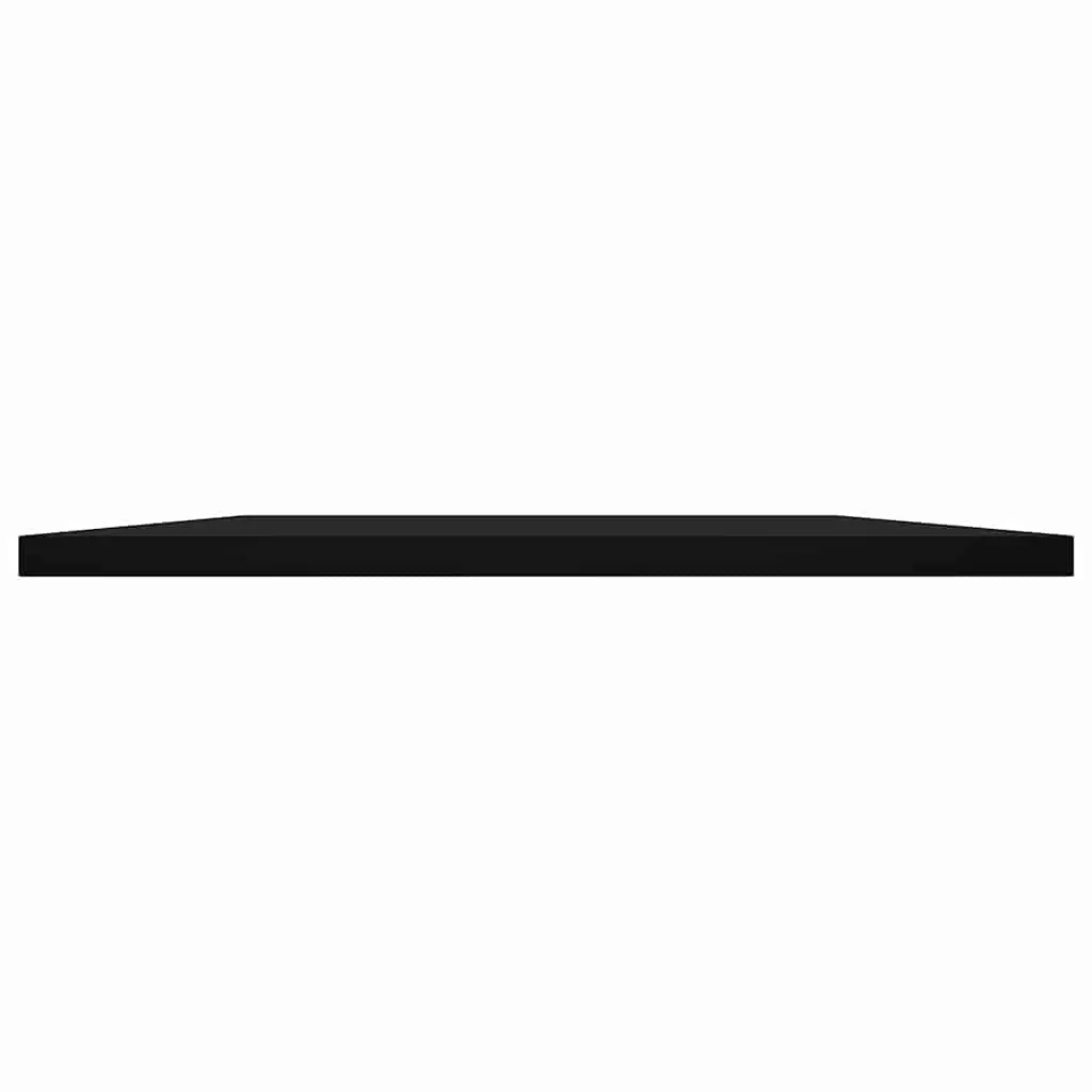 Black Wall-Mounted Bookshelf Boards Engineered Wood 60x50x15cm 4 Piece Storage Shelves