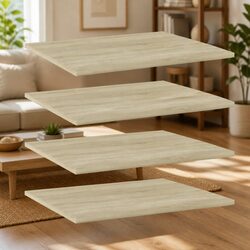 Versatile Floating Bookshelf Boards - Set of 4 Brown Shelves