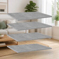 Bookshelf Boards 4 pcs Grey Floating Wall Shelves Storage Display Unit
